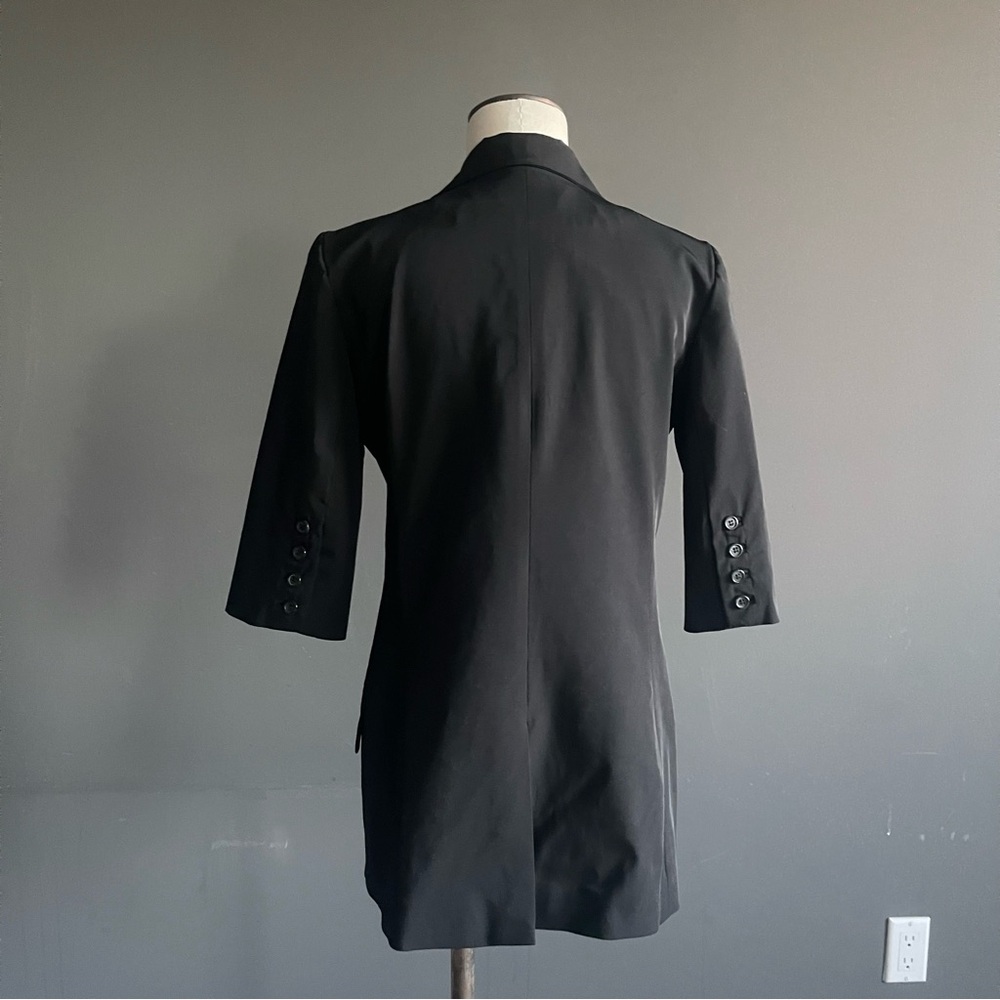 Elizabeth and James Black Longline Blazer 3/4 Sleeve Tailored Jacket Blazer - Picture 4 of 7